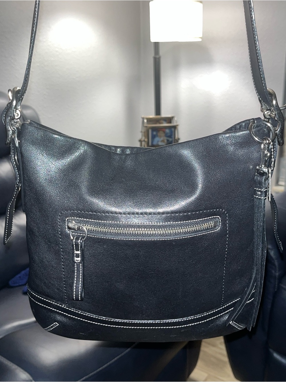 Coach Soho Slim Black Leather Shoulder Bag